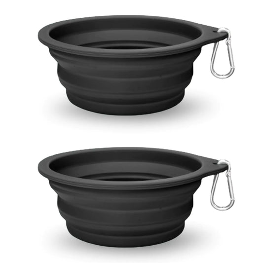 Collapsible Dog Travel Bowls (2 Pack, 21oz) – Food-Grade Silicone, Portable & BPA-Free